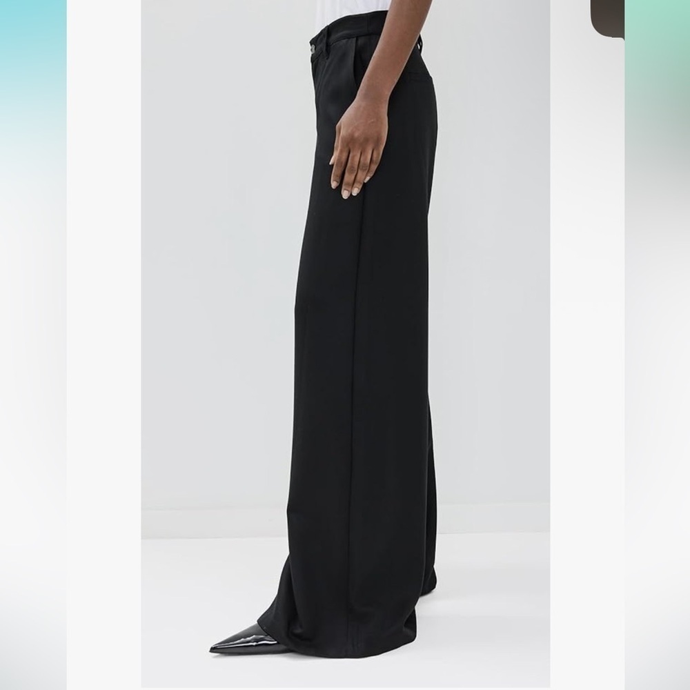 Paige Portia Wide Leg Pant with Slit in Black Size 28 - Picture 4 of 12